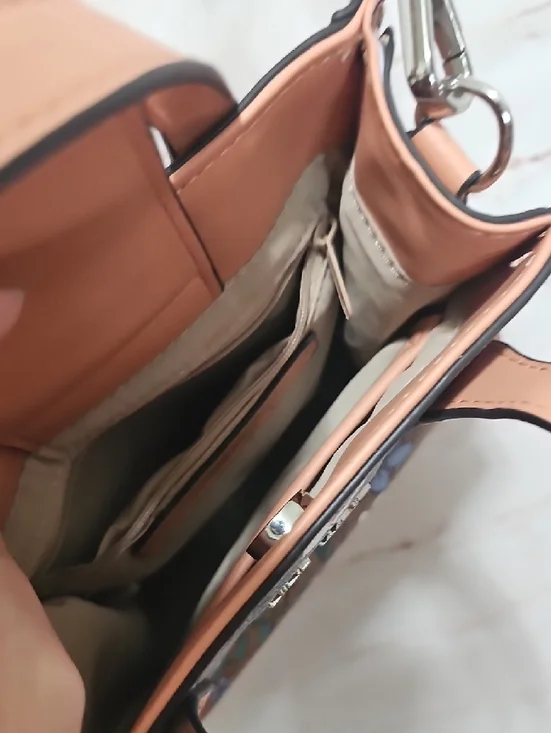 Nine West Floral Crossbody with Pink Trim - Picture 4 of 8